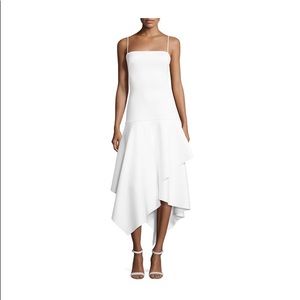 Strapless white asymmetrical gown dress designer